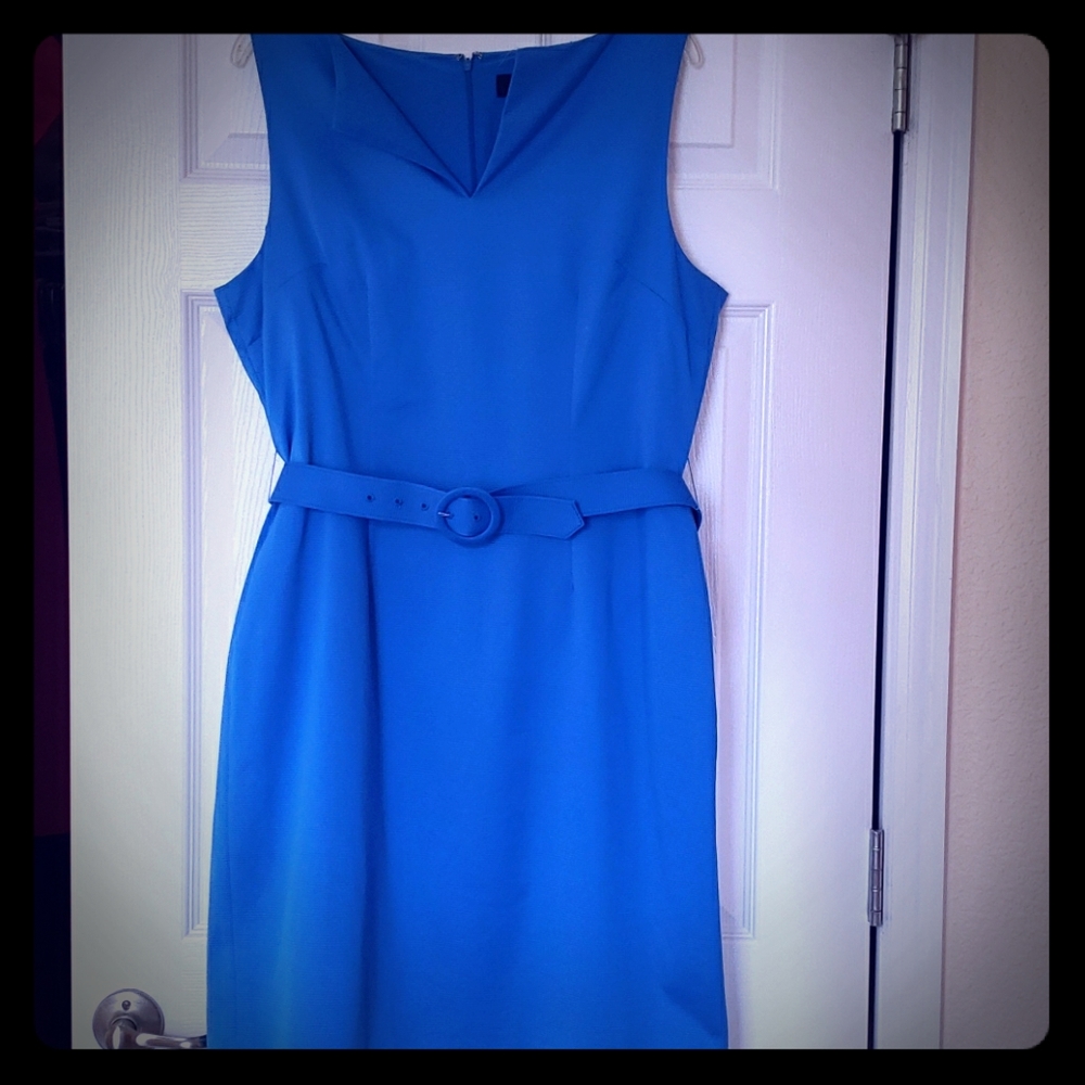 Perfect Azure Blue Dress Vintage Style Sheath